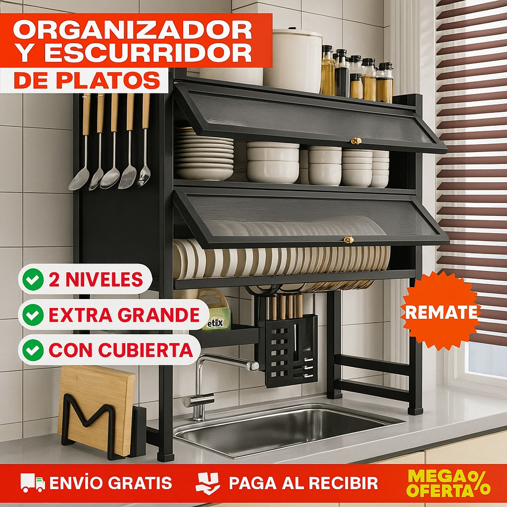 Escurridor De Platos Con Doble Almacenamiento